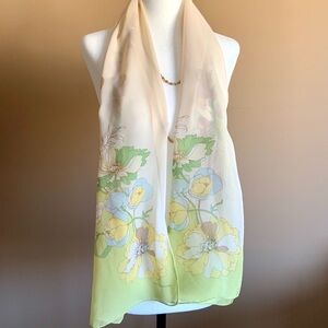 Liz Claiborne pastel floral sheer scarf